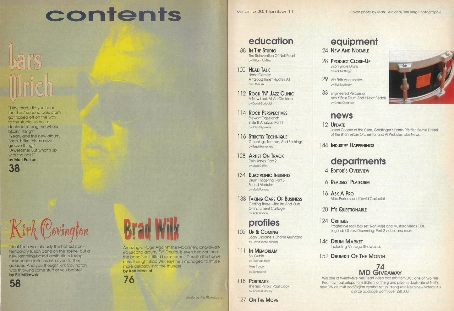 【アウトレット】「MODERN DRUMMER」 バックナンバー 1996年11月号