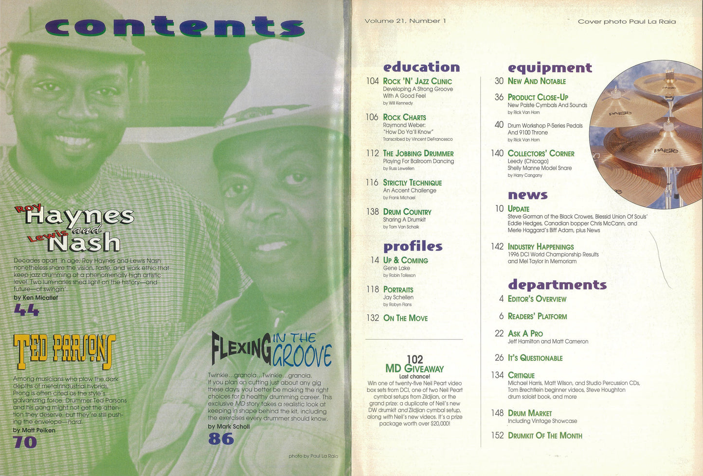 【アウトレット】「MODERN DRUMMER」 バックナンバー 1997年1月号