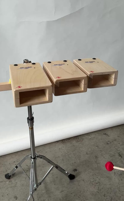 【アウトレット】ロン・ヴォーン テンプルブロック｜低音3音セット｜RVN-BTp3H｜スティックトレイ付き