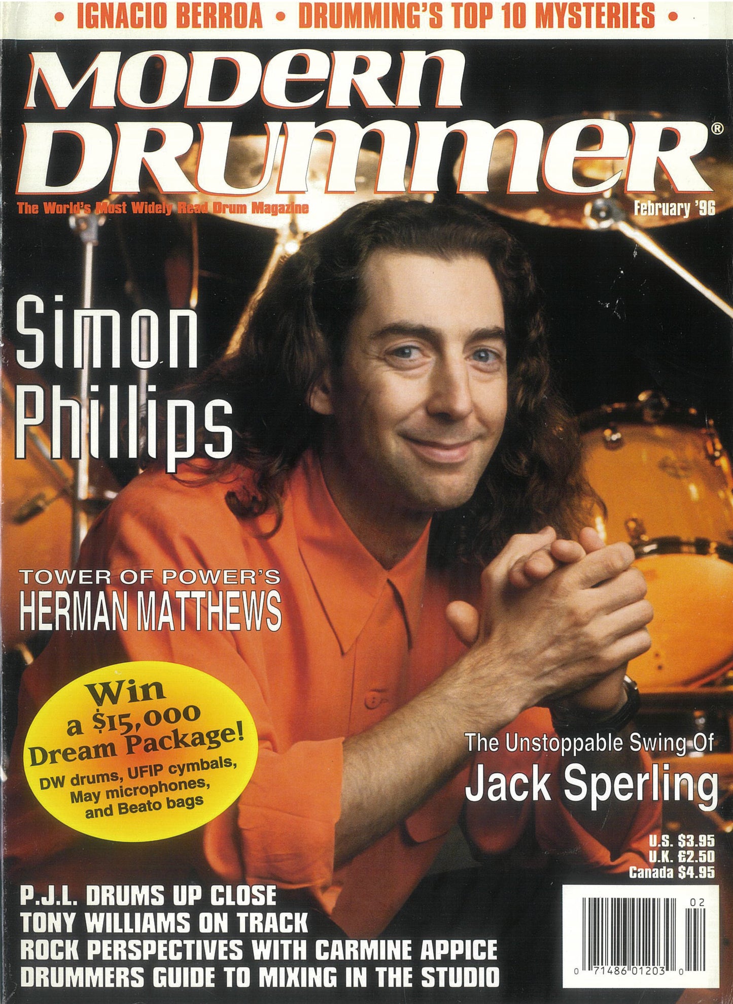 【アウトレット】「MODERN DRUMMER」 バックナンバー 1996年2月号